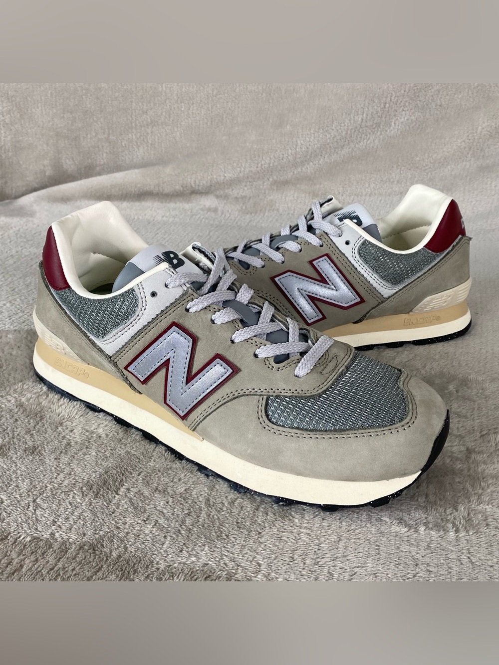New Balance 574 U574SKB Mens Size 9 Brown Gray Leather Running Shoes NEW - Picture 3 of 10